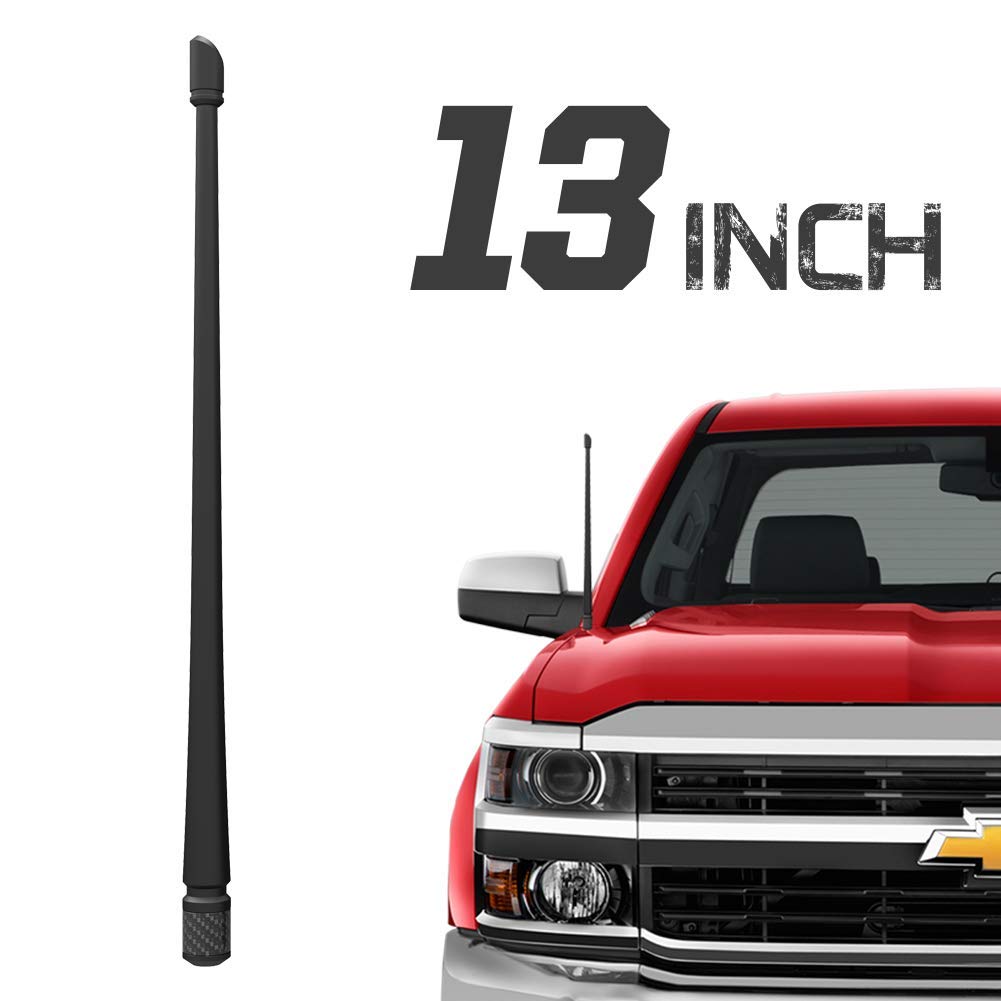 Rydonair Antenna Compatible with Chevy Silverado & GMC Sierra/Denali | 13 inches Flexible Rubber Antenna Replacement | Designed for Optimized FM/AM Reception