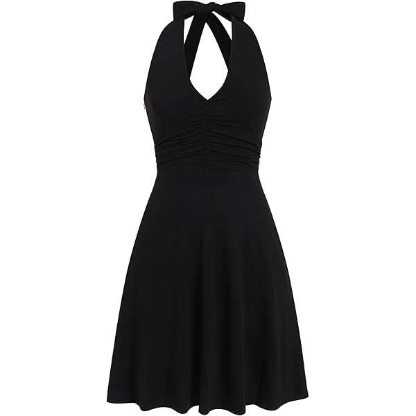 Women Sexy Bow Ruched V Neck Lacing Up Halter Sling Maxi Long Mermaid Dress Black S at Amazon Women's Clothing store Women Sexy Bow Ruched V Neck Lacing Up Halter Sling Maxi Long Mermaid Dress Black S at Amazon Women's Clothing store