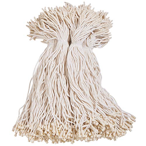 950pcs Cotton Hang Tag Fasteners String 7.6 Inch Snap Lock Pin Security Loop Fastener Hook Ties for Gifts Luggage Label Attachment Clothing, Easy and Fast to Attach
