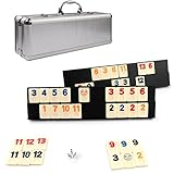 Travel Game, KAILE 106 Tiles Outlasting Color with Aluminum Case & 4 Anti-skid Durable Trays for Kids