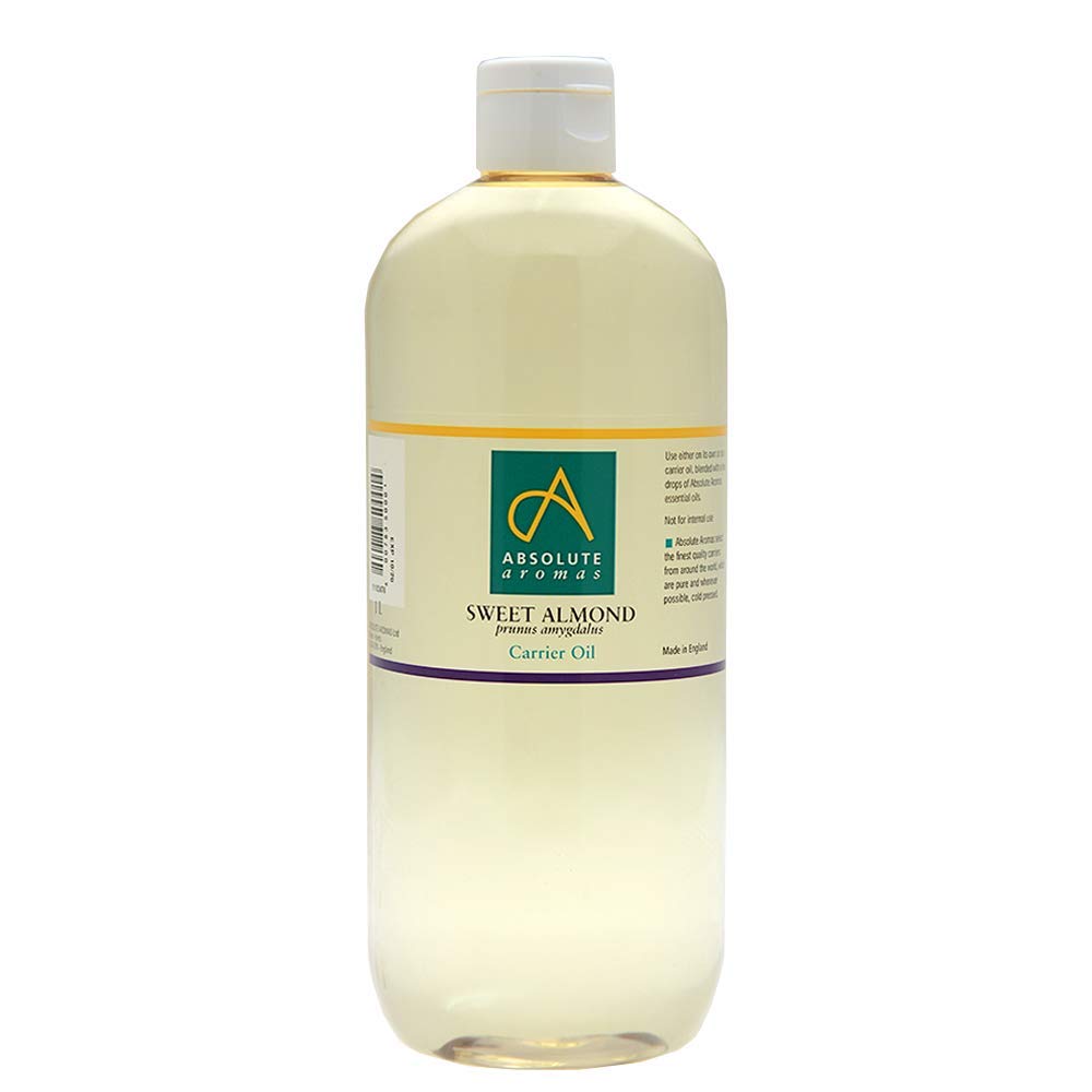 Absolute Aromas Sweet Almond Oil 1L - Pure, Natural, Cruelty-Free. Vegan, No GMO - Massage Base Oil and Moisturiser for Hair, Skin, Face and Nails — image 1