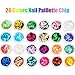 Tatuo 24 Pots Nail Glitter Nail Paillette Chip Ice Mylar Shell with 2 Pieces Plastic Boxes for Nail Art Decoration, 24 Colors