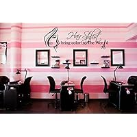 CreativeWallDecals Wall Decal Vinyl Sticker Decals Decor Hair Salon Hairdresser Beauty Hair Stylist Bring Color to The World Bedroom Fashion Cosmetic (R1220)