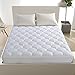 LEISURE TOWN Twin XL Mattress Pad Fitted Quilted Cotton Mattress Cover Cooling Soft Pillow Top Mattress Topper with Down Alternative Filling Mattress Protector with 8-21 Deep Pocket (39x80 White)