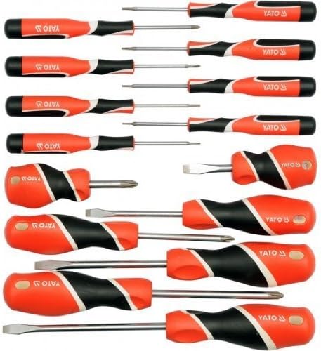 YATO YT-25981 Screwdriver Set for 15pcs S2, Onecolor