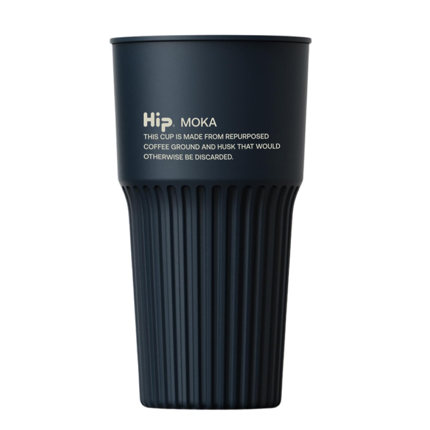 Hip Moka Travel Cup - Reusable Travel Coffee Mug with Lid - Travel Mouthpiece for Easy Sipping - Made from Coffee Husks - Standard Barista Sized - Pebble