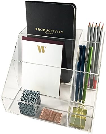 Premium Quality Clear Acrylic Desktop Organizer - Keeps Mail, Bills, Files, and all Office Items Organized