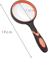 kuou Magnifying Glass 10X 75mm Handheld Reading Loupe Non-Slip Rubber Handle view 3