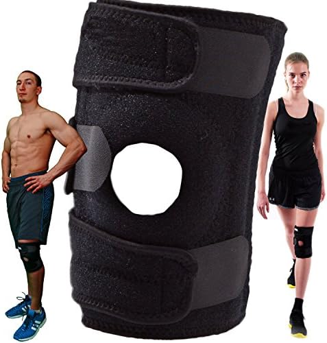 Sanluba Knee Support, Open-Patella Stabilizer with Adjustable Strapping &amp; Extra-Thick Breathable Neoprene Sleeve