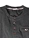 H2H Men's Henley Shirt Long Sleeve Cotton Lightweight T-Shirt Charcoal US M/Asia L (KMTTL062)