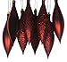 8ct Burgundy Shatterproof 4-Finish Finial Drop Christmas Ornaments 5.5