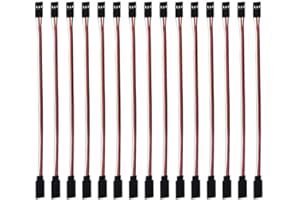 SKRNRHRERY 3-pin servo Extension, Male-Female JR Plug servo Extension Lead Cable, Used for RC Quadcopter Aircraft (6 Sizes) 10 cm/3.94 in15PCS