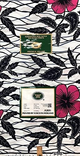 VLISCO Wax Block Holland Original African Fabric 4 Yards 100% Cotton Wax VL311 H628