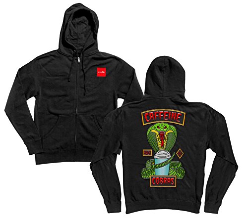 Chocolate Skateboard Zip Hoody Sweatshirt Rider Patch Black 