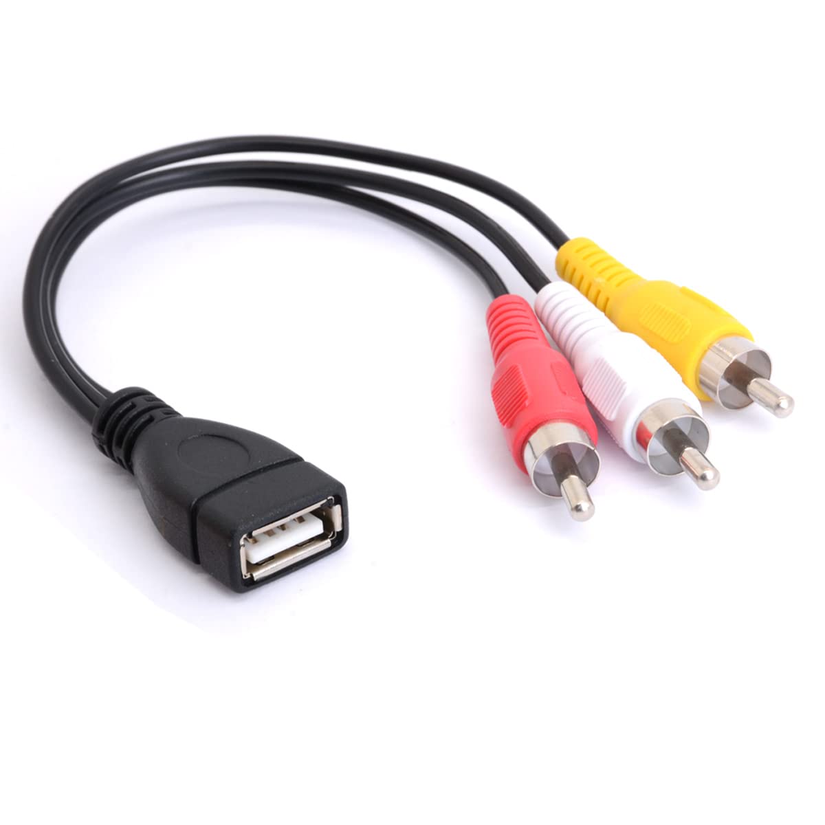 Tomost USB to 3 RCA Cable USB 2.0 Female to 3RCA Male Video AV Camcorder Adapter Cord for TV PC DVD (20 CM)