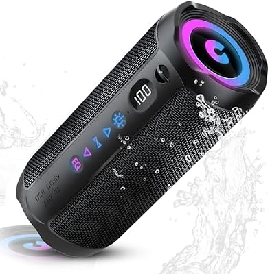 Altavoz Bluetooth Portátil 25W, Potente Altavoz Bluetooth, Altavoces Graves Duales, 25H Reproducción, IPX7, RGB, Emparejamiento TWS, AUX, TF, USB, Ideal Para Actividades Aire Libre, Fiestas,Viajes.