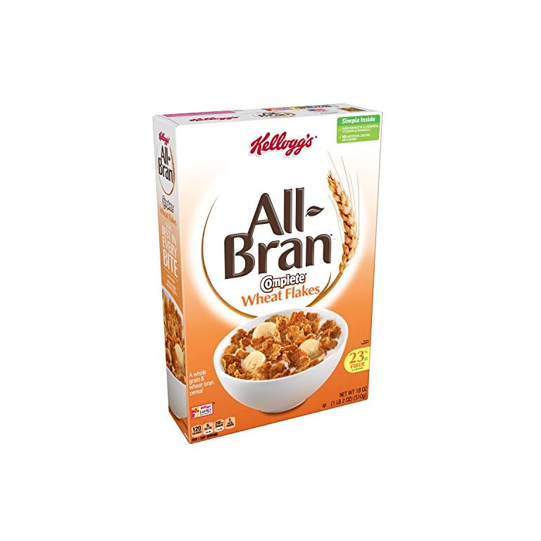 (Discontinued Version) Kellogg's AllBran Complete Wheat Flakes, Breakfast Cereal, Excellent