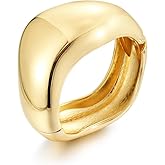 YMBYCM Chunky Gold-plated Bangle Bracelets for Women Trendy Wide Chunky Cuff Bracelets Hammered Irregular Wrist Cuff Wrap Bracelet