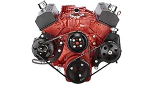 CVF RACING Small Block Chevy Serpentine System for 283 302 305 350 400 Engines- Power Steering and Alternator