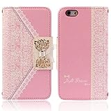 Towallmark(TM)Fashion Pink Fresh Cute Flip Wallet Leather Case Cover for iPhone 6 4.7''
