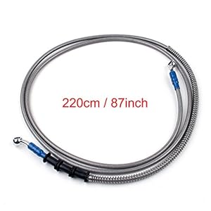 Artudatech Motorfiets Universele Rem Olie Slang Lijn, 220 cm/87 Inch M10 Moto Remolie Slang Lijn Kabel Banjo Bevestiging…