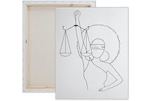 Essenburg Pre Drawn Canvas Lady Justice Paint Kit | Adult & Teen Sip and Paint Party Favor | DIY Date Night Couple Activity (M 12X16 CANVAS ONLY)