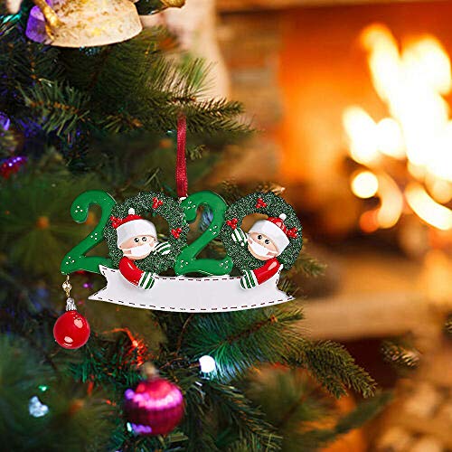 Christmas Personalized Quarantine Ornaments Creative Family Members Masked Christmas Tree Hanging Pendant Gifts for Family and Friends