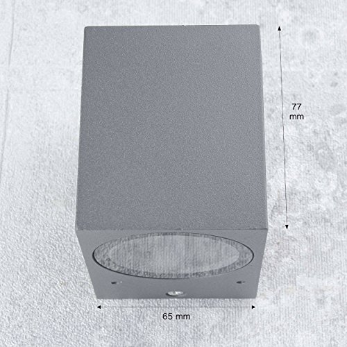 Licht-Erlebnisse Außenlampe Garten AALBORG in Anthrazit Aluminium Glas Downlight GU10 IP44 Wandleuchte Außen Balkon Haus – Bild 4