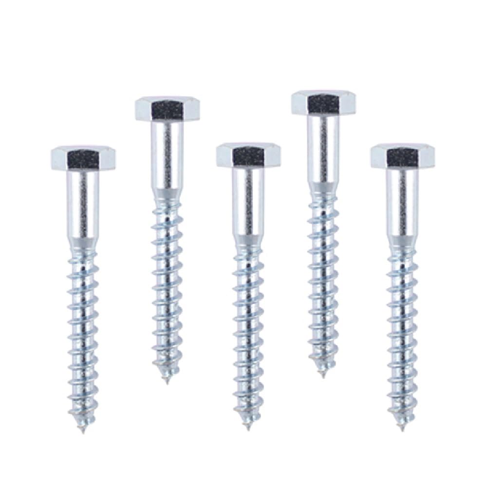 RADSO® M6 (6mm x 30mm) Zinc-Plated Hex Head Coach/Wood/Lag Screws -DIN 571- Ideal for Wood, Masonry, Brick, Concrete - Perfect for Fences, Shelves, Decking, Professional & DIY Projects- Pack of 20