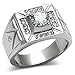 Men's 316L Stainless Steel Cubic Zirconia Southwestern Wedding Ring