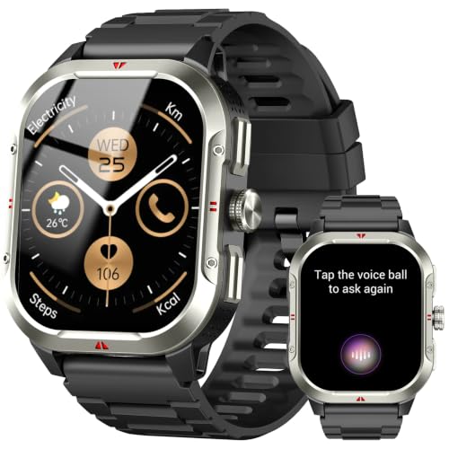 Jugeman Smartwatch Herren mit GPS,2.06" HD Smart Watch mit Telefonfunktion