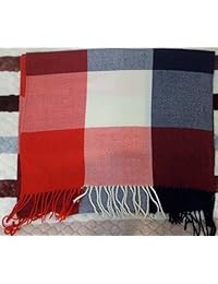 Wander Agio bufanda grande entramada, cálida para invierno, estampado de cuadros grandes, chal grande de moda para mujer