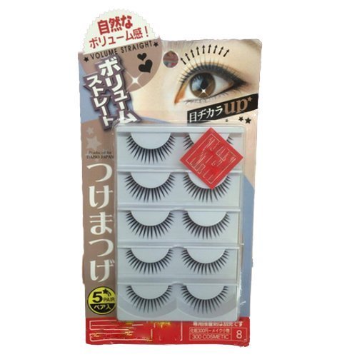 DAISO JAPAN False Eyelashes [Volume Straight Type] x 3 packs