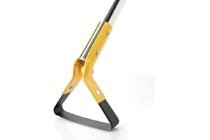 Yocada Hoe Garden Tool Hoe 61” Long Handle Stainless Steel Hoe Heavy Duty for Weeding Grass Roots Cutting Soil Loosening Ditching and Sowing Gardening