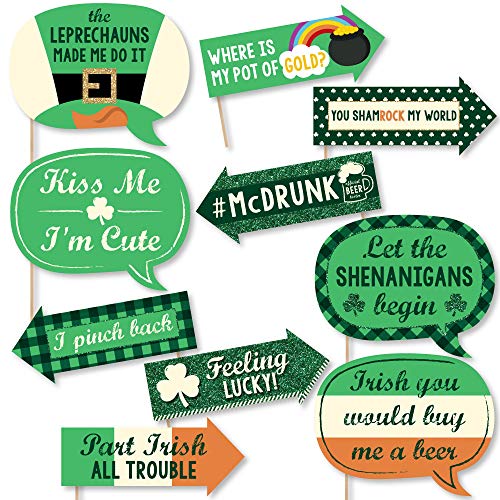 Funny St. Patrick's Day - Saint Patty's Day Photo Booth Props Kit - 10 Piece