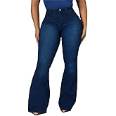 TieBnss Bell Bottom Jeans for Women Stretchy Skinny Destroyed Ripped Hole Frayed High Waisted Jeans