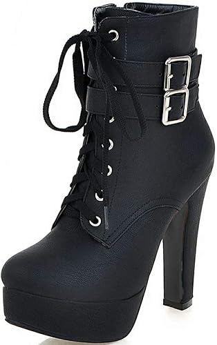 solid round toe heeled boots