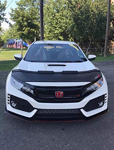 Cobra Auto Accessories Car Hood Bonnet Mask Bra in Carbon + Logo Fits Honda Civic Type R FK8 2017 2018 2019 17 18 19