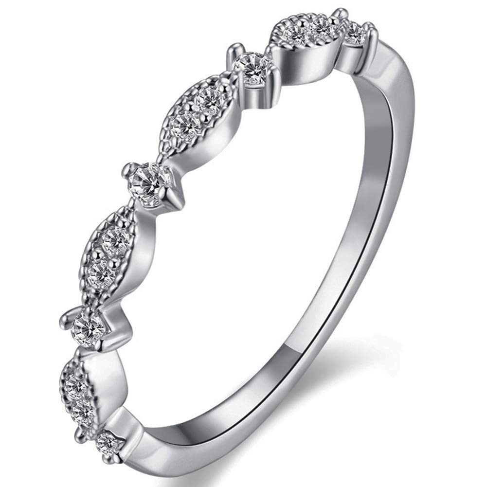 TIVANI-CITY Womens 2PCS Gorgeous 18K Gold Plated Princess Cut CZ Bridal Engagement Wedding Band Set Best Anniversary Eternity Love Promise Rings Enhancers for Her Heart/&Arrow Jewelry Designer