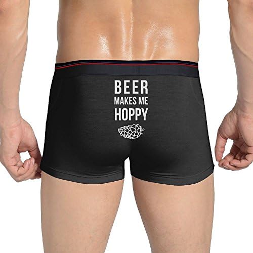 Men'sBeer Makes Me Hoppy Hipsters Panty Hipsters Boyshorts Bikinis Panty Black L