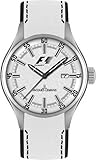 Men's Stainless Steel Formula One White Dial Leather Strap