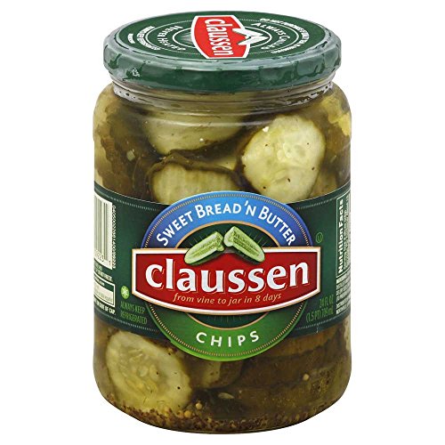 Kraft Claussen Bread N Butter Sliced Pickle Chips, 24 Ounce 12 per