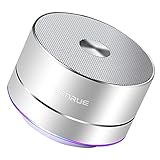 LENRUE Portable Wireless Bluetooth Speaker with Built-in-Mic,Handsfree Call,AUX Line,TF Card,HD Sound and Bass for Iphone Ipad Android Smartphone and More (Silver)