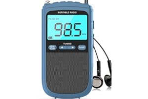 JAZMM Portable AM/FM/SW Radio with Best Reception,900mAh Walkman with LCD Display, Headphones,Pocket Radio Rechargeable Battery,Digital Tuner and Presets for Walking