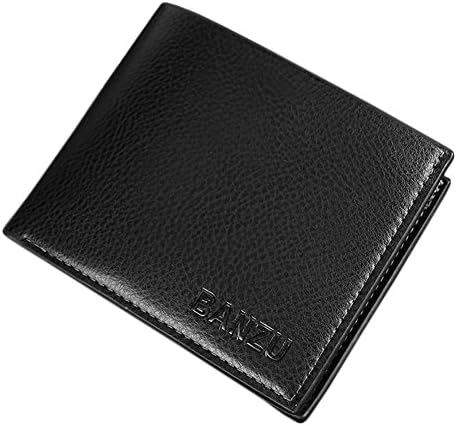 CKLT Men's Bifold Leather Minimalistic Wallet Gentleman Business Wallet Card Holder (black)