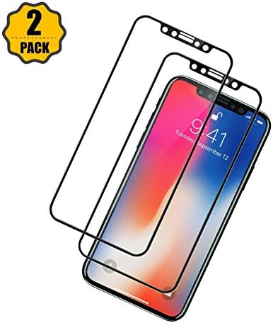iPhone X Screen Protector, IKKE 2-Pack Full Coverage Tempered Glass HD Bubble Free Screen Protector [Lifetime Replacement] for iPhone X