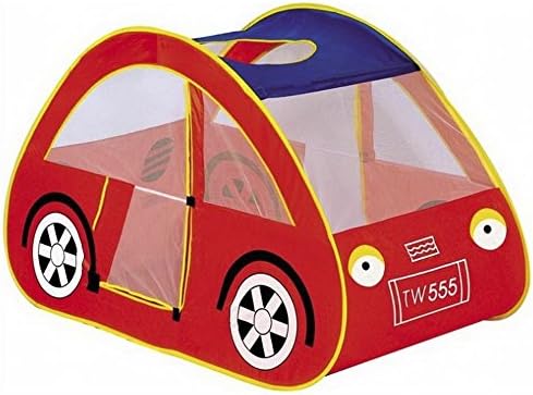 ChezMax Kids Pop-Up Car Play Tent with Side Door Entrance for Indoor or Outdoor Use, Red