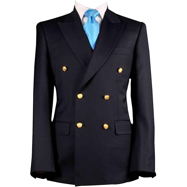 QZI Men's Blazer Double Breasted Blazer Peak Lapel Slim Fit