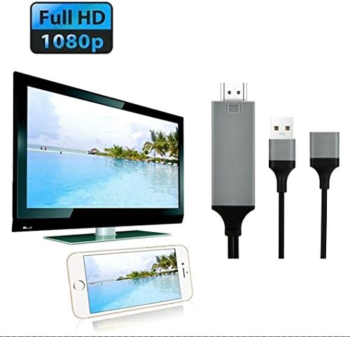 USB C Adapter,Diadia 3 in1 USB Type C Lightning 1080P Converter Adapter Cable for Lighting 8 Pin IPad / IPhone / Samsung Galaxy S9/Type-C / Micro USB Android Phone to Mirror to HDMI TV (Black)