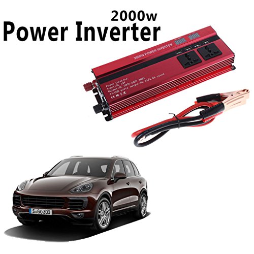 Xumeili 2000W WATT Peak Car LED Power Inverter DC 12V To AC 220V 4 USB Converter Charger